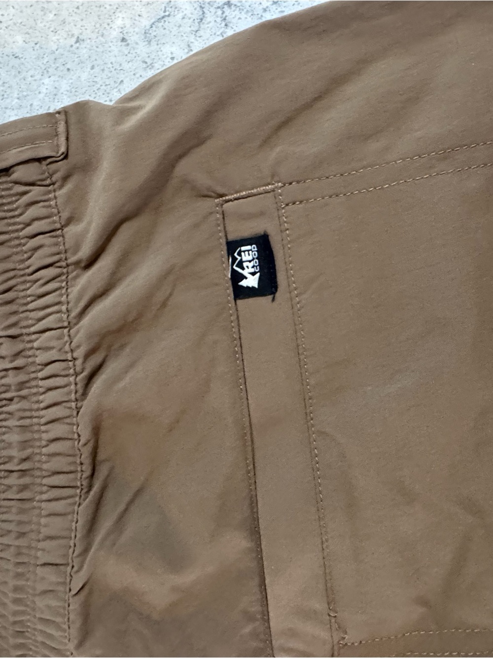 Men's REI Brown Elastic-Waist Pants - Medium